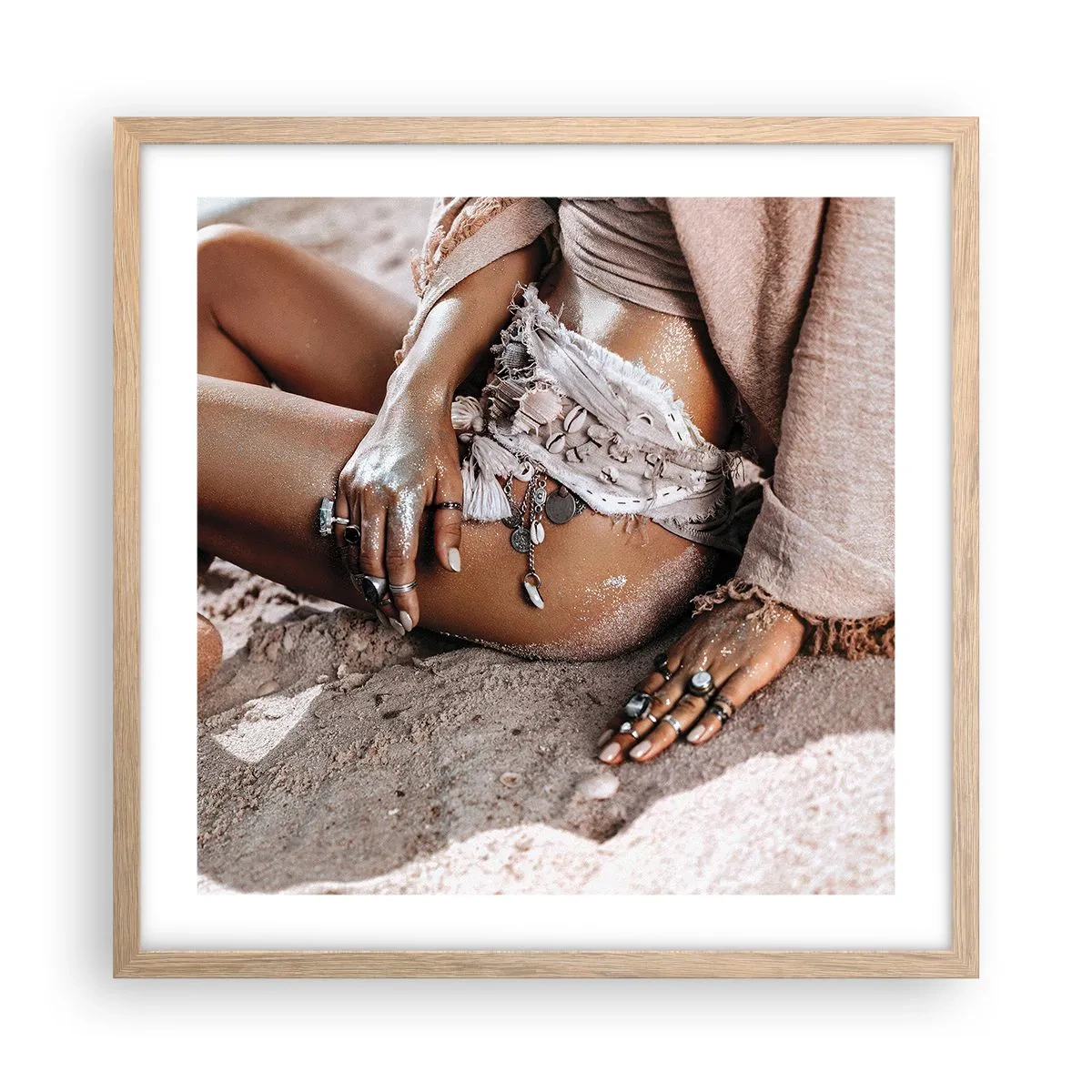 Poster în ramă de stejar deschis - Aruncată de valuri? - 50x50 cm