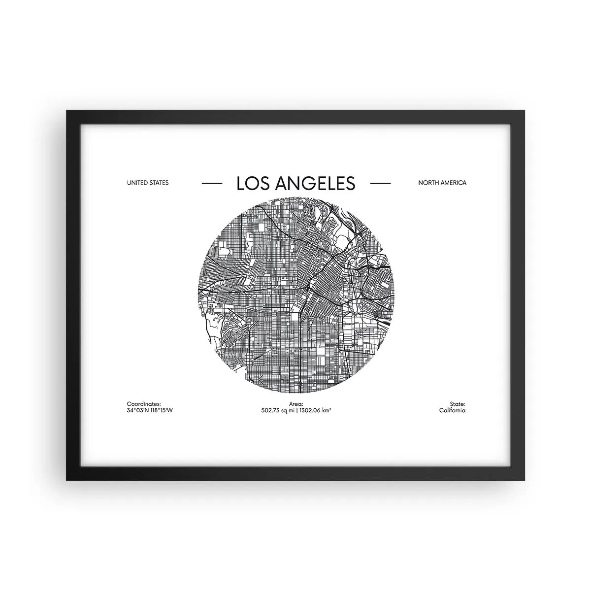 Poster în ramă neagră - Anatomia Los Angeles - 50x40 cm