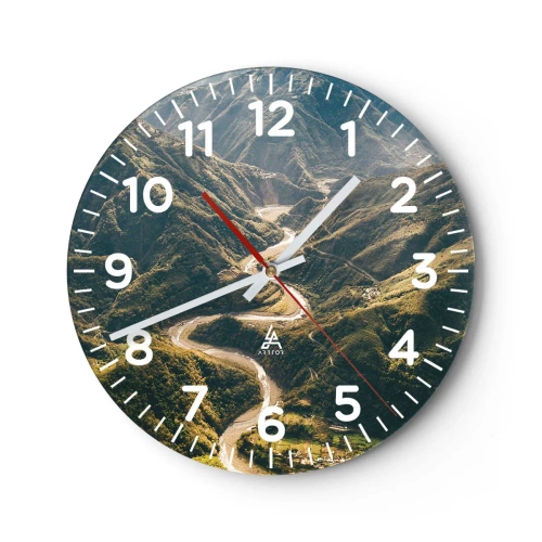 Ceas de perete - Ceas pe sticlă - Direct din inima munților - 40x40 cm