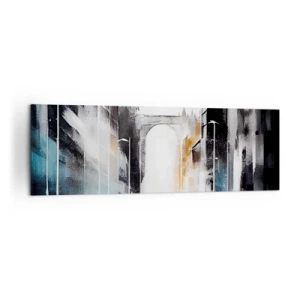 Tablou pe pânză - Studiu de oraș: arhitectură și mișcare - 160x50 cm