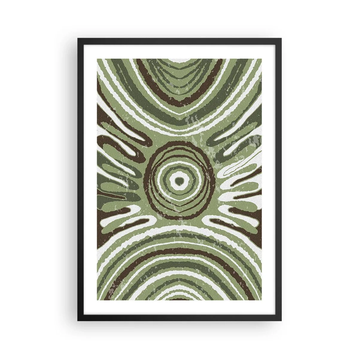 Poster în ramă neagră - Model abstract simetric în nuanțe de verde - 50x70cm - Explozie de emoții - Decorațiune modernă pentru perete pentru living și dormitor ARTTOR
