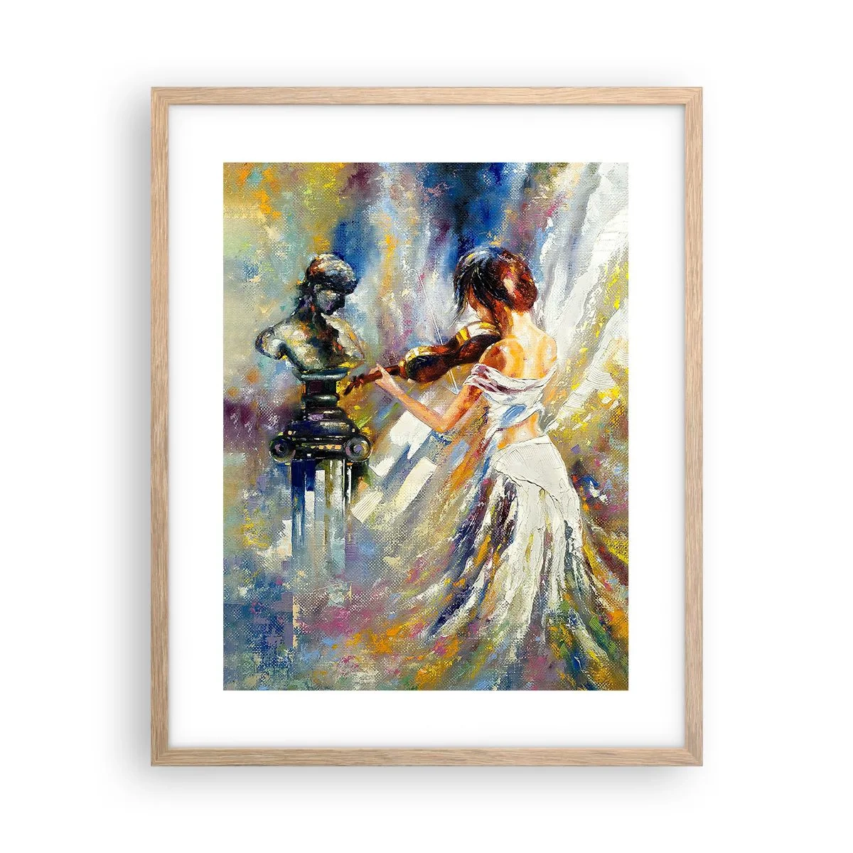 Poster în ramă de stejar deschis - Revigorați de sentimente - 40x50 cm