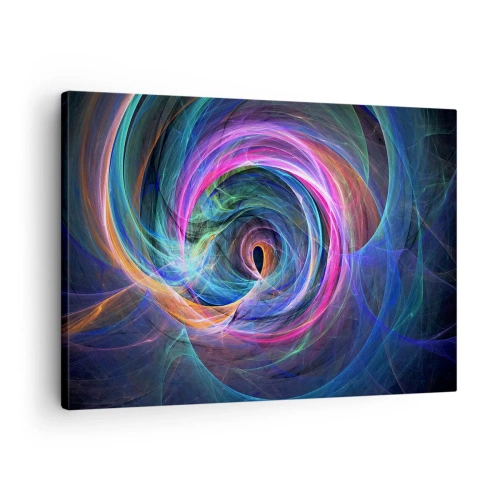 Tablou pe pânză Canvas - Un vârtej abstract de culori în nuanțe de violet, roz și albastru. - 70x50cm - Unde mă vei duce? - Decorațiune modernă pentru perete pentru living și dormitor ARTTOR