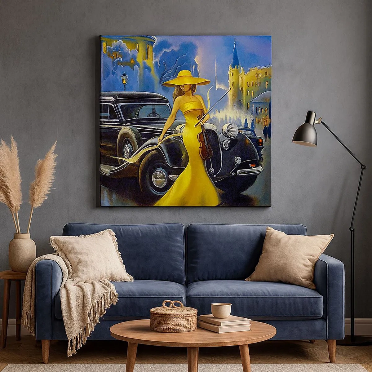 Tablou pe pânză - Nocturne pentru vioară și dragoste - 30x30 cm