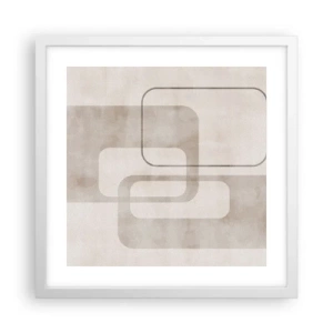 Poster în ramă albă - Fuga geometrică - 40x40 cm