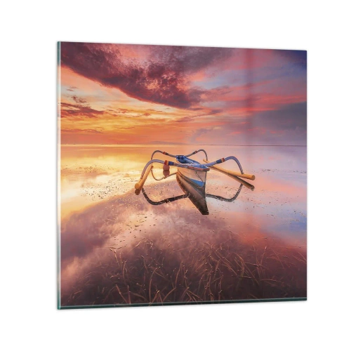 Tablou pe sticlă - Liniștea unei seri tropicale - 30x30 cm