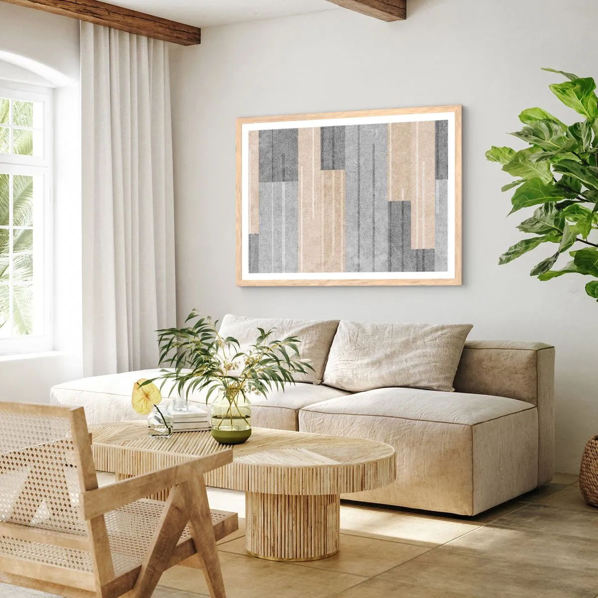 Poster în ramă de stejar deschis - Compoziție: în poziție verticală - 50x40 cm