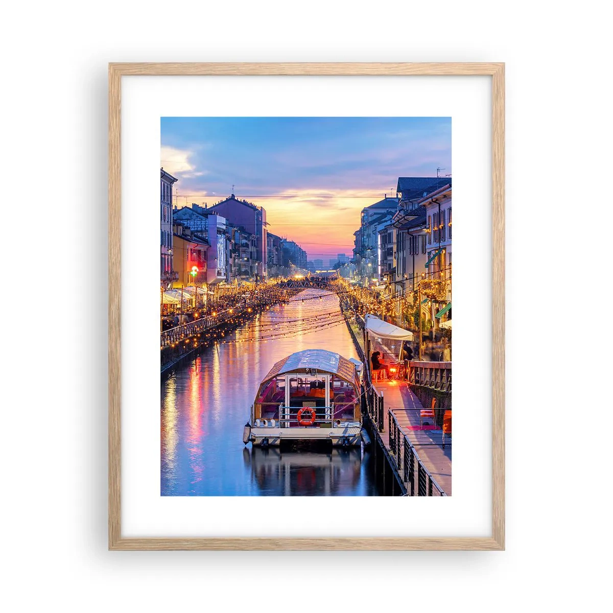 Poster în ramă de stejar deschis - O seară de lumină și distracție - 40x50 cm