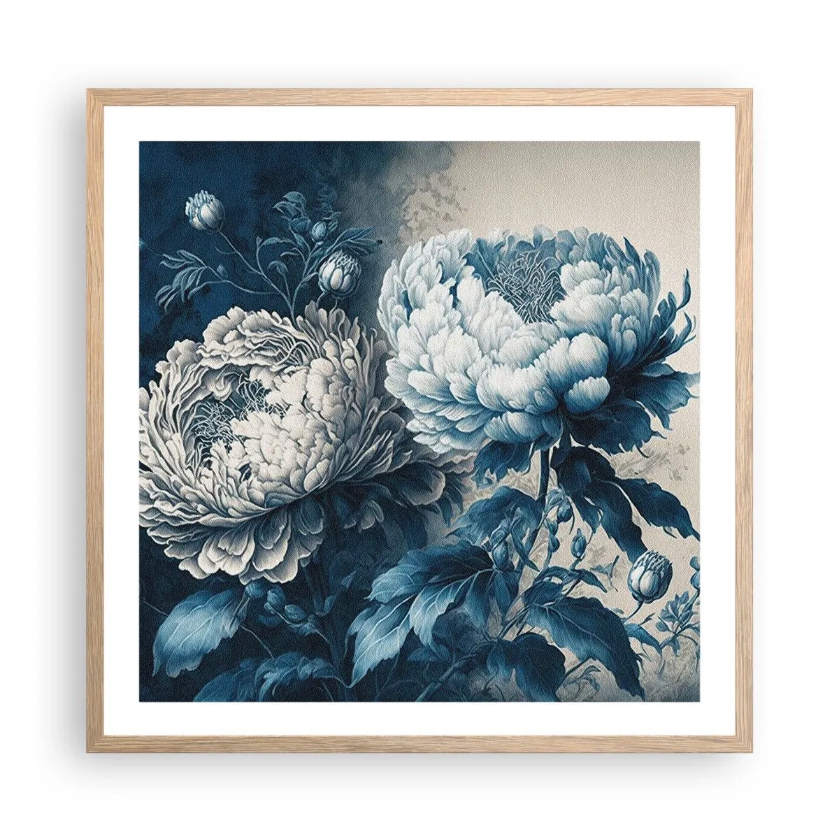 Poster în ramă de stejar deschis - Pereche asortată - 60x60 cm