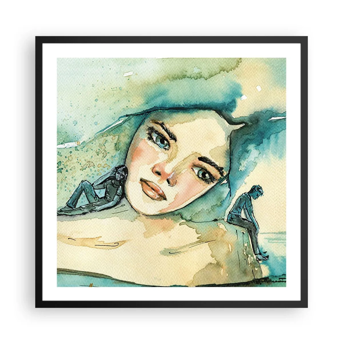 Poster în ramă neagră - Am I blue? - 60x60 cm