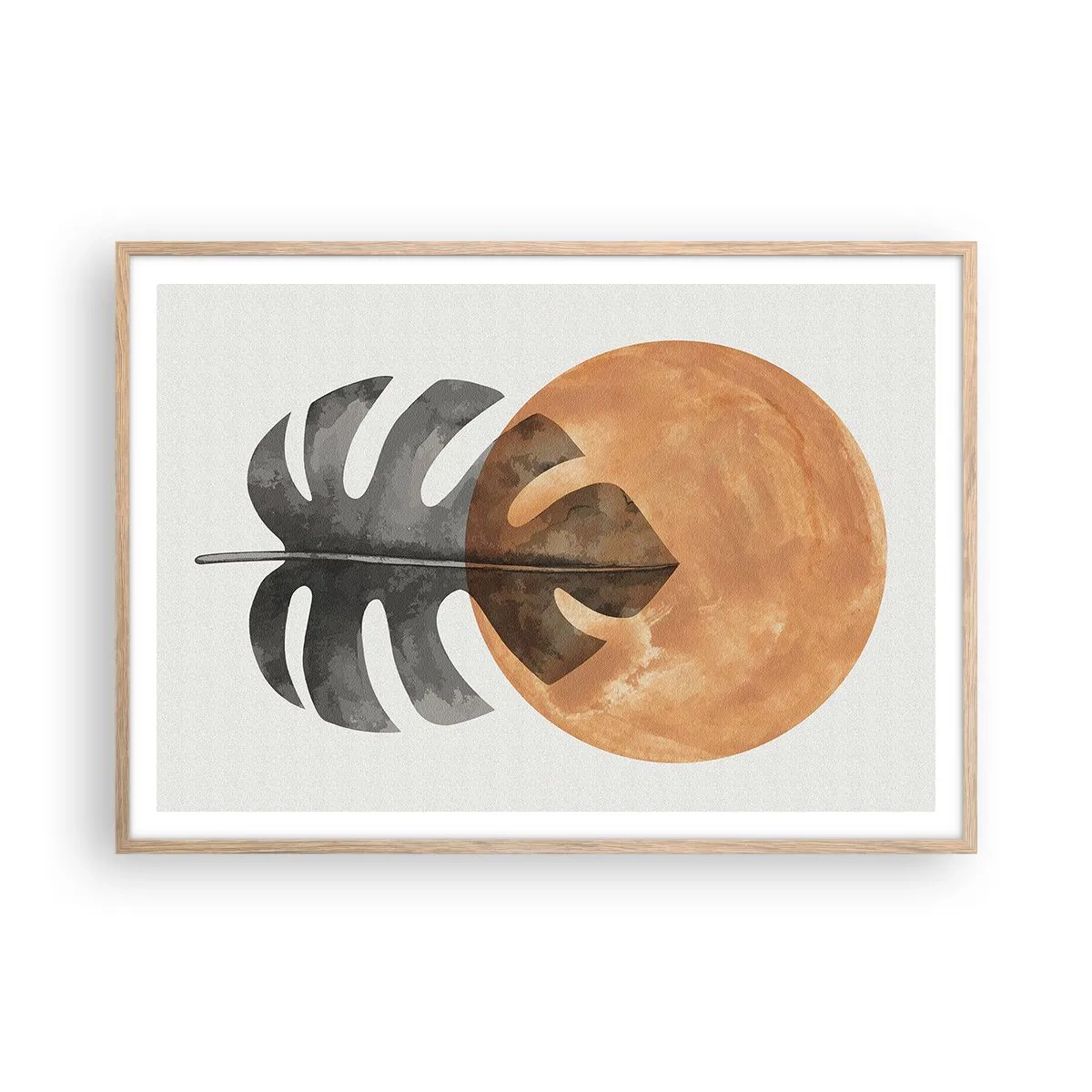 Poster în ramă de stejar deschis - Doar soarele - 100x70 cm