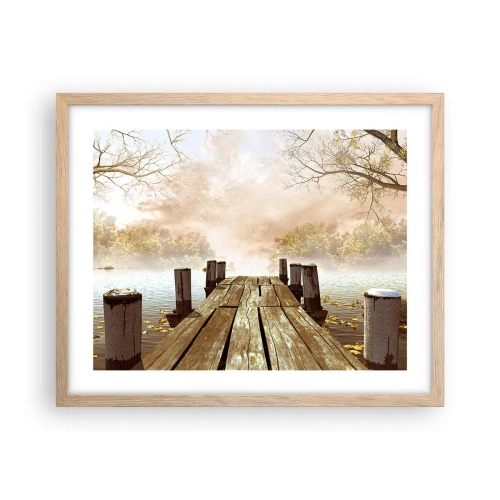 Poster în ramă de stejar deschis - Tristețea blândă a toamnei - 50x40 cm