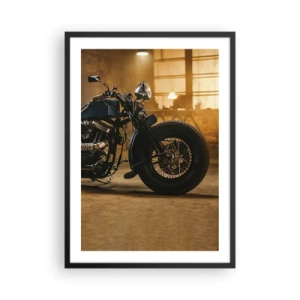 Poster în ramă neagră - Motocicletă într-un atelier elegant - 50x70cm - Pot să fac totul - Decorațiune modernă pentru perete pentru living și dormitor ARTTOR