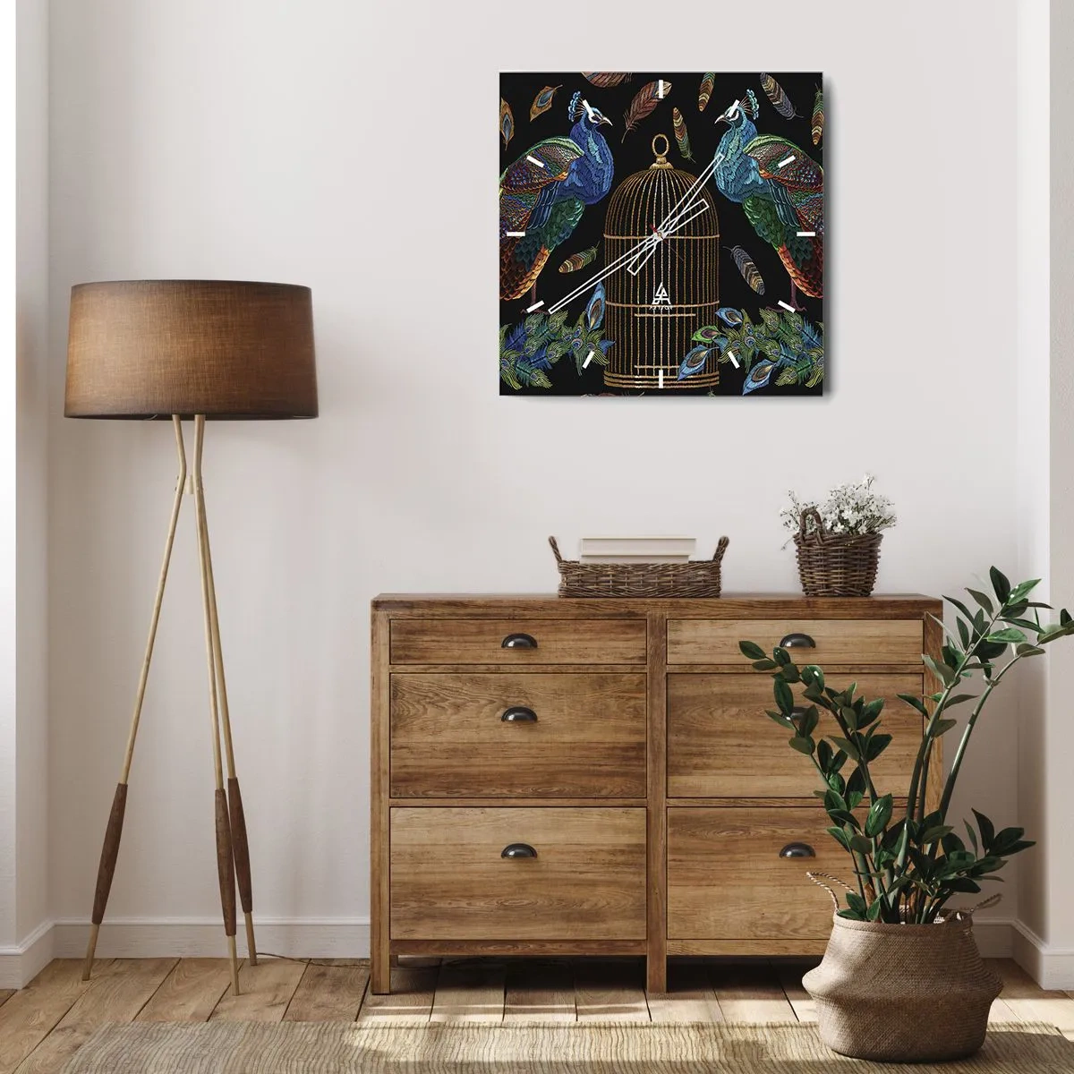 Ceas de perete - Ceas pe sticlă - În veșmânt regal - 30x30 cm