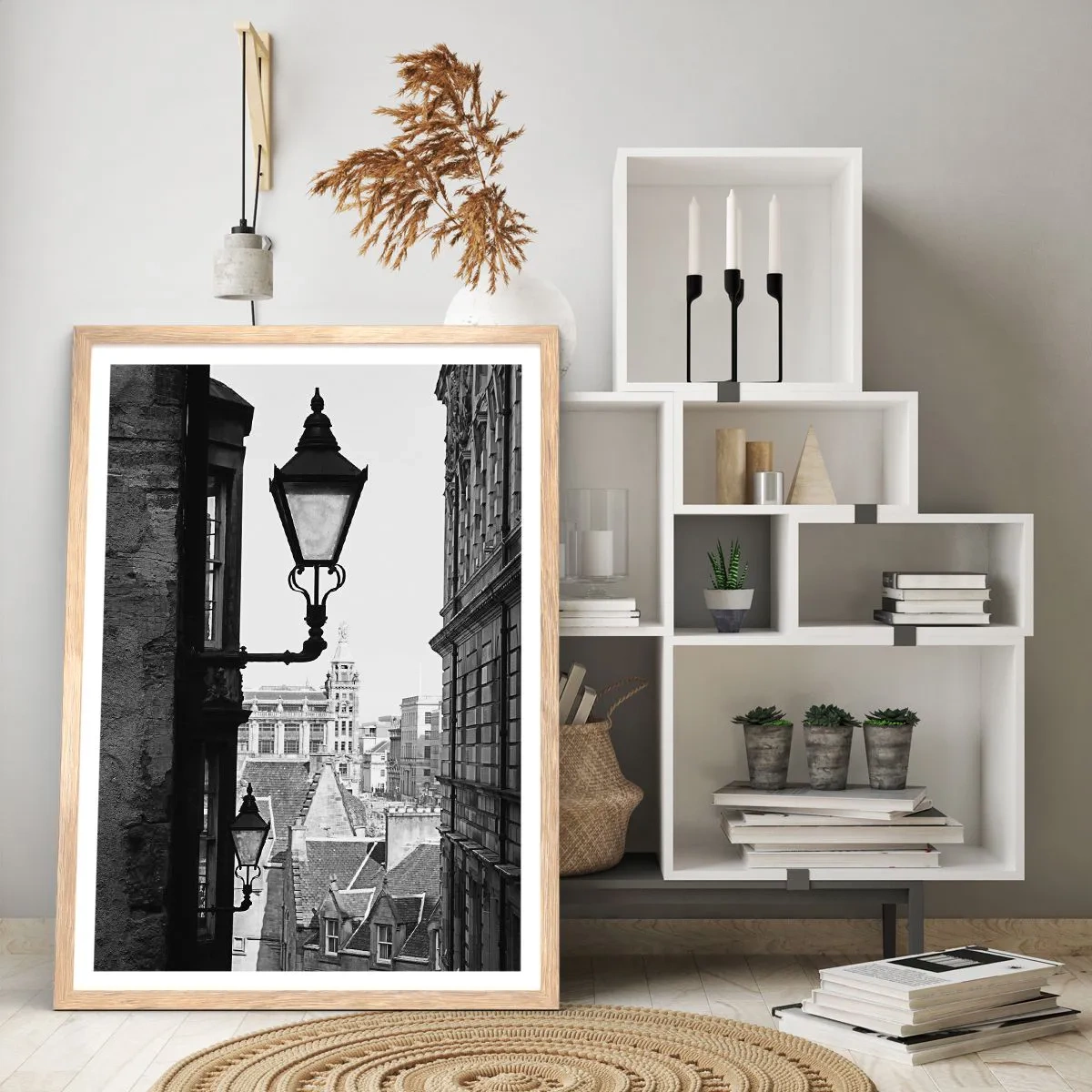 Poster în ramă de stejar deschis - O poveste din Edinburgh - 70x100 cm