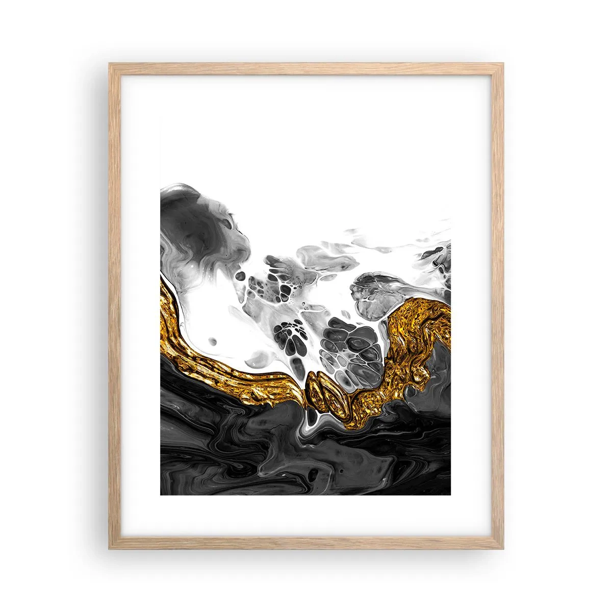 Poster în ramă de stejar deschis - Compoziție organică - 40x50 cm