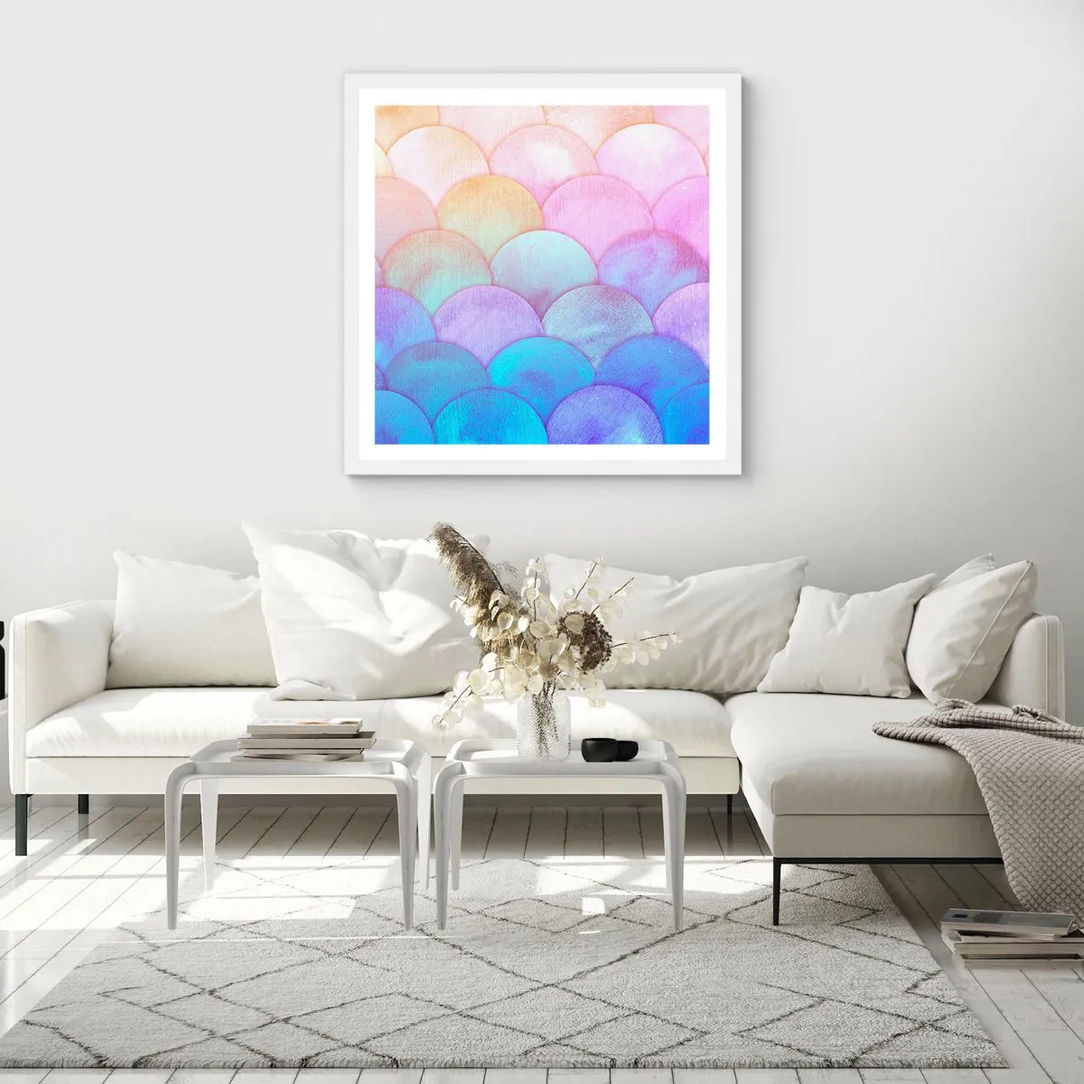 Poster în ramă albă - Coajă de perlă - 30x30 cm