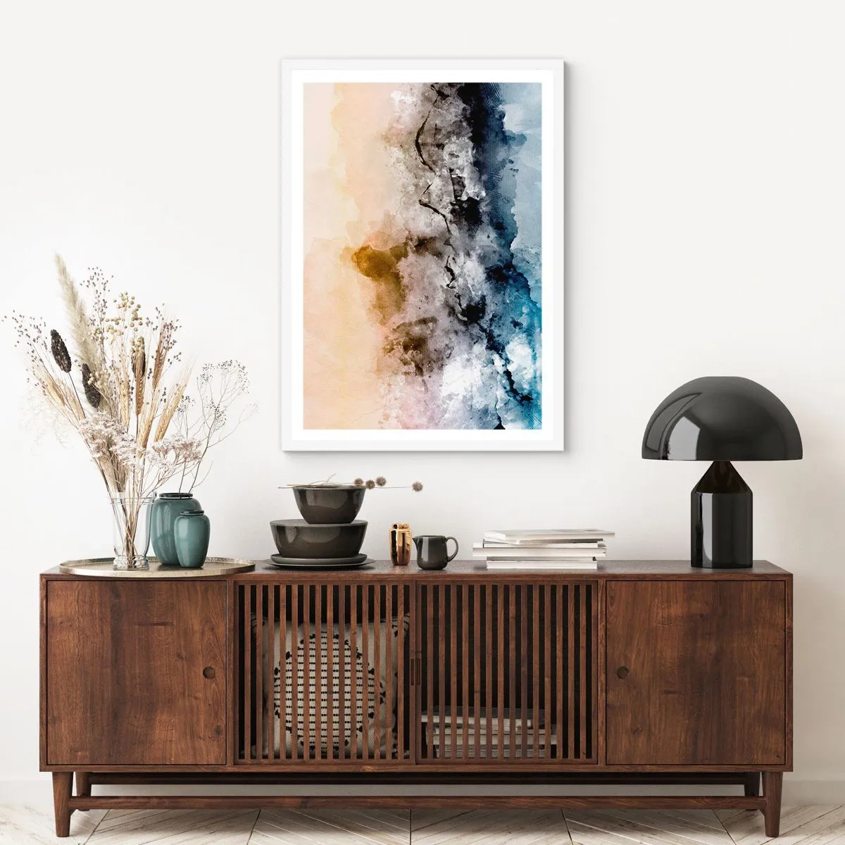 Poster în ramă albă - Scufundate într-un vârtej de ceață - 30x40 cm