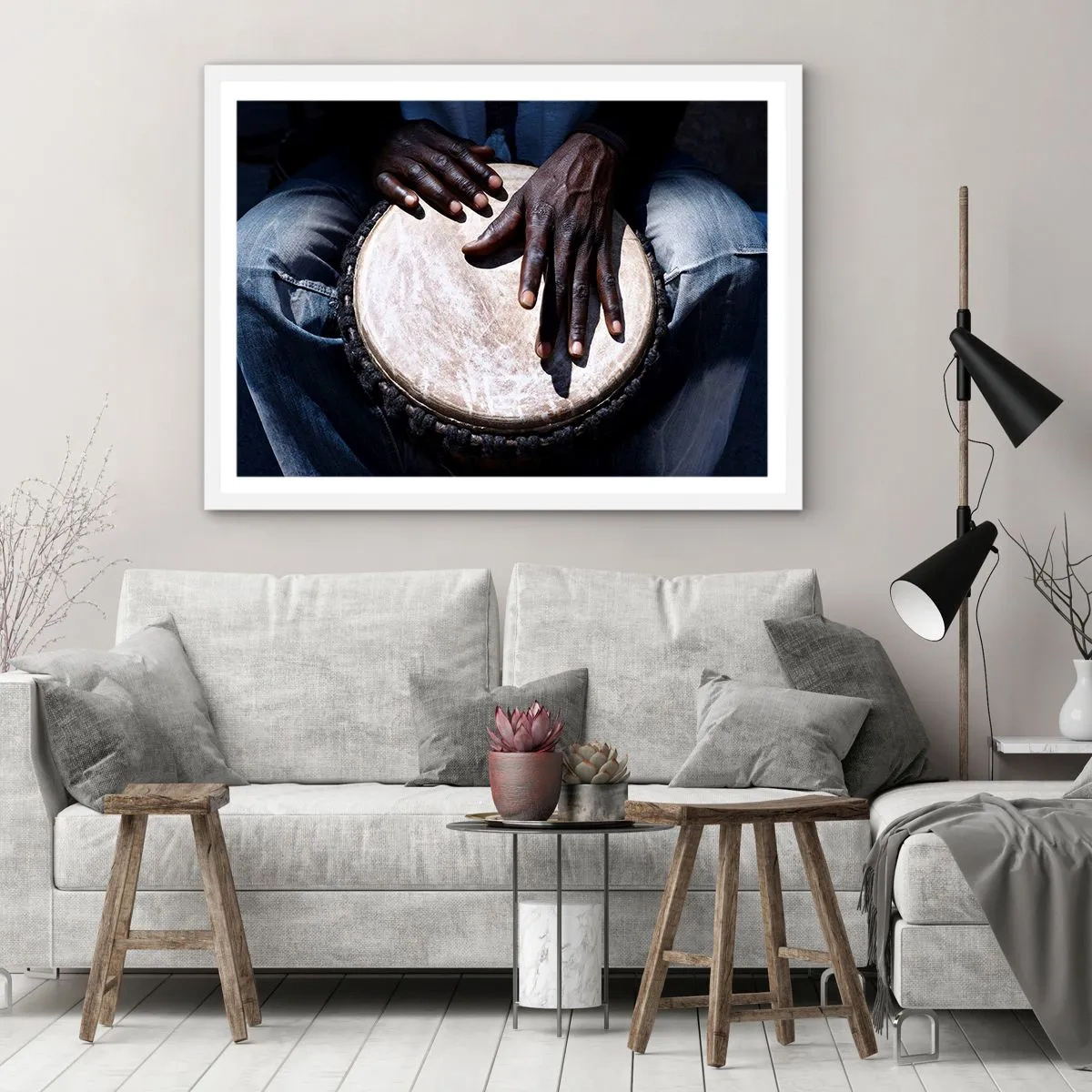 Poster în ramă albă - Trăiește în ritmul tău - 50x40 cm