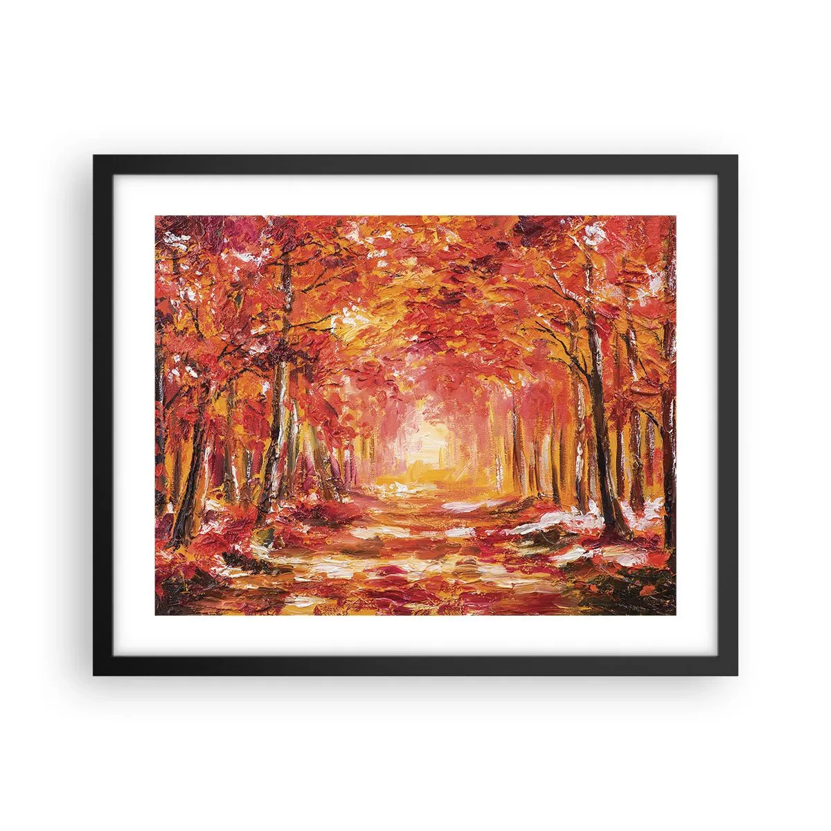 Poster în ramă neagră - Pădurea de cupru - 50x40 cm