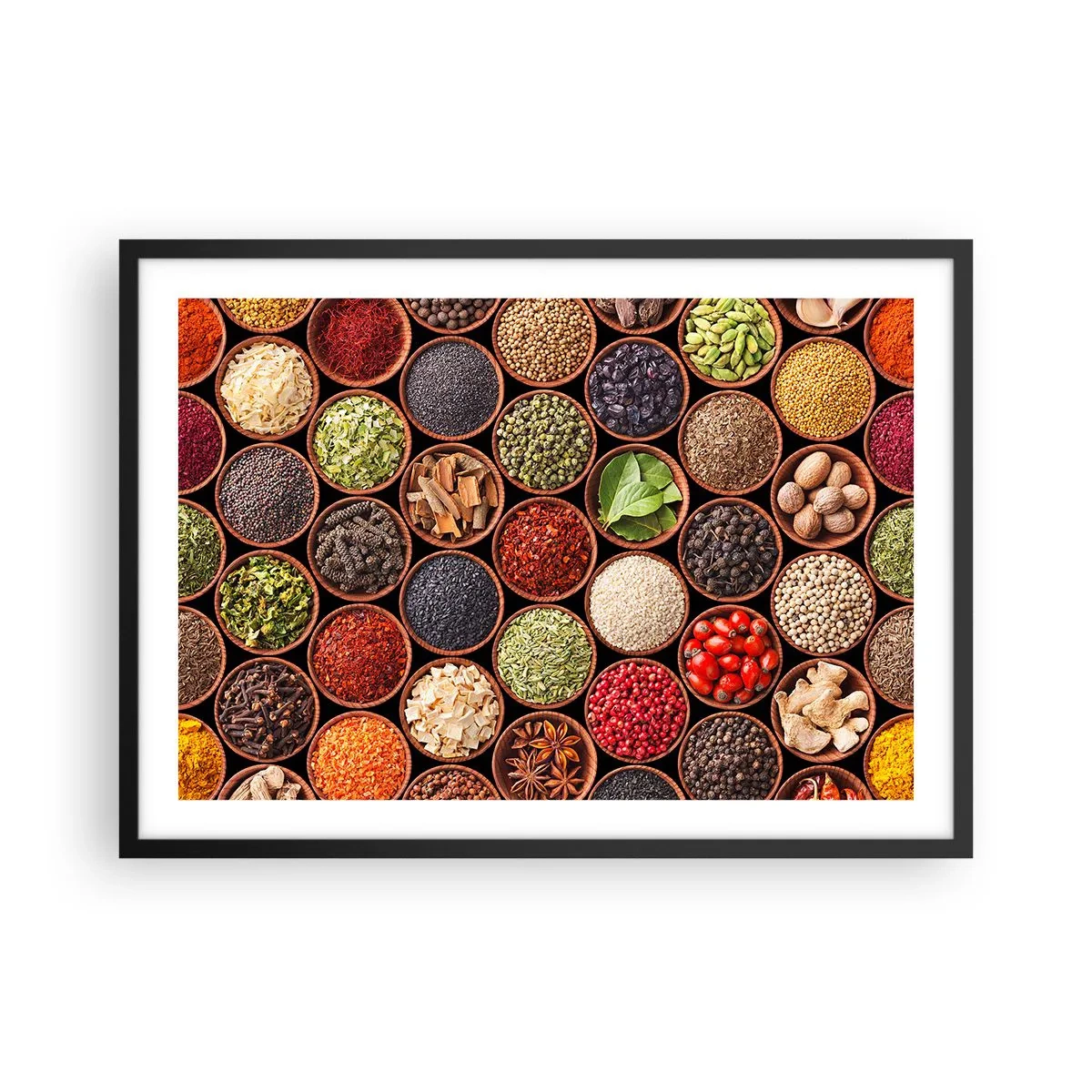 Poster în ramă neagră - Toate gusturile lumii - 70x50 cm