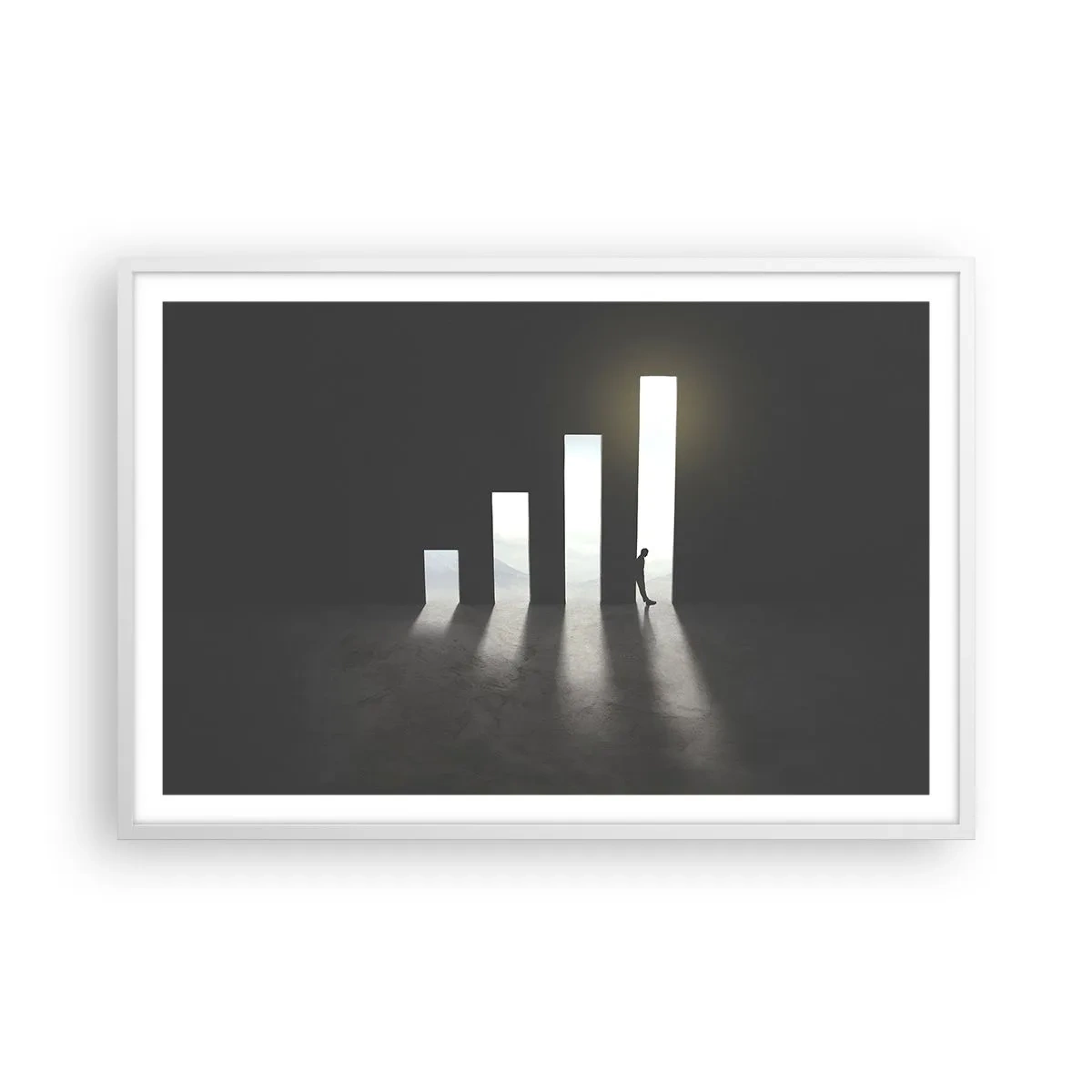 Poster în ramă albă - Succesul - o impresie - 91x61 cm