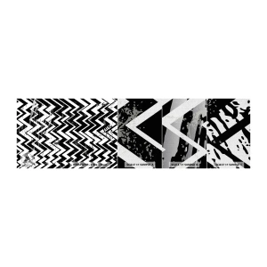 Mostră tapet Premium Canvas - Zig-alb, zag-negru - Abstracția, Bucată, alb-negru - 100x30 cm