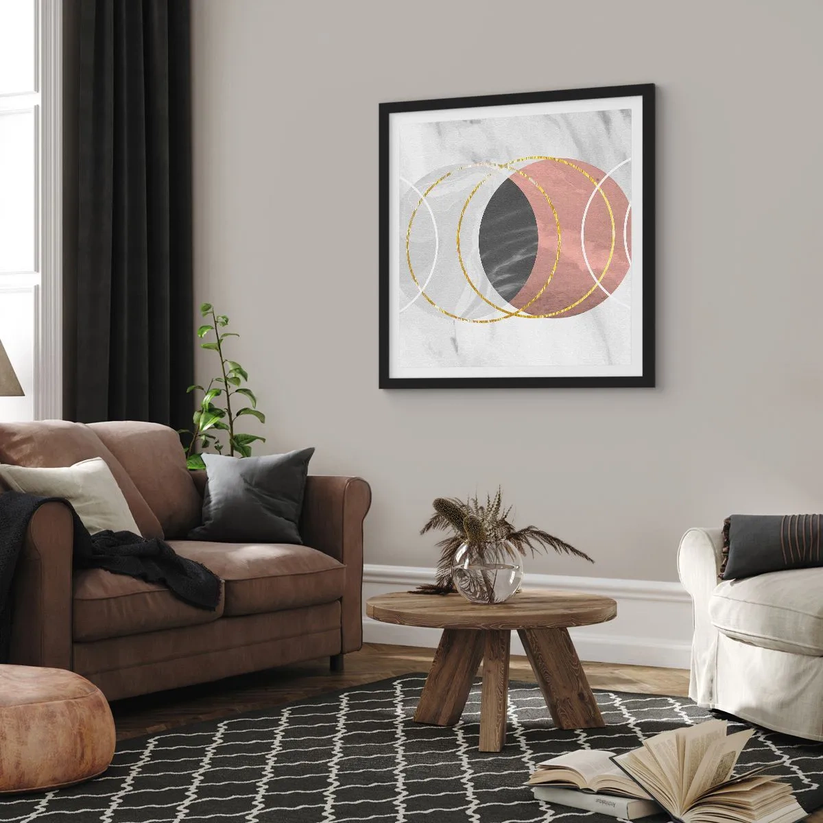 Poster în ramă neagră - Muzica sferelor - 60x60 cm