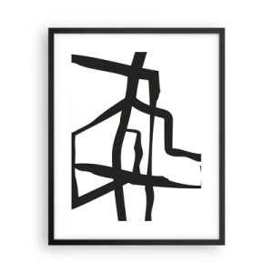 Poster în ramă neagră - Construcție în alb și negru - 40x50 cm