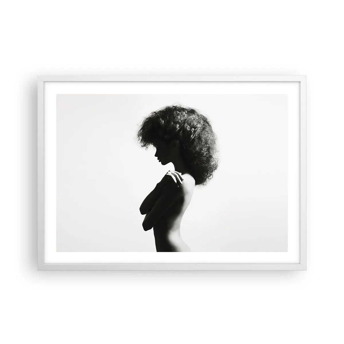 Poster în ramă albă - Ca o floare pe o tulpină subțire - 70x50 cm