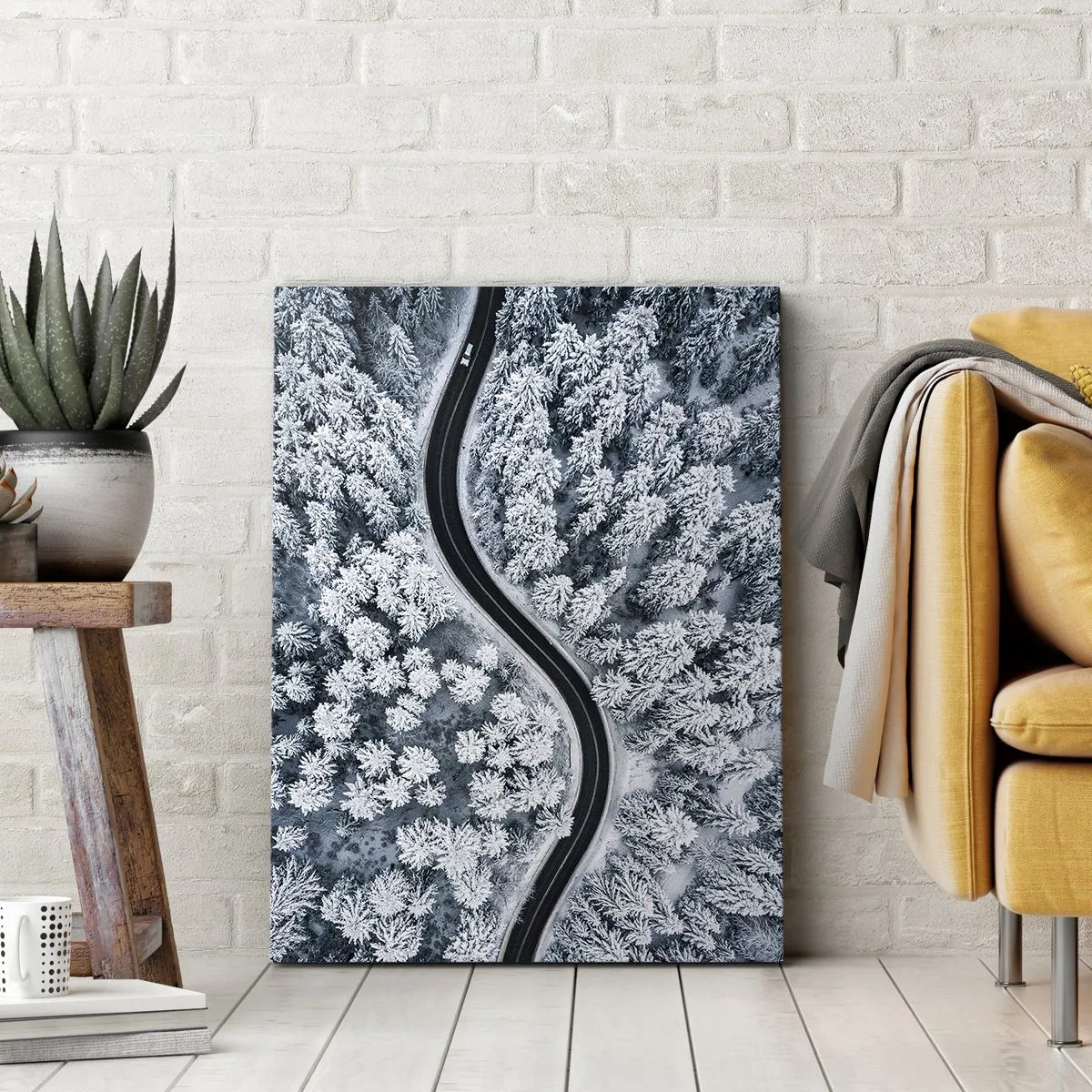 Tablou pe pânză - Prin pădurea de iarnă - 50x70 cm