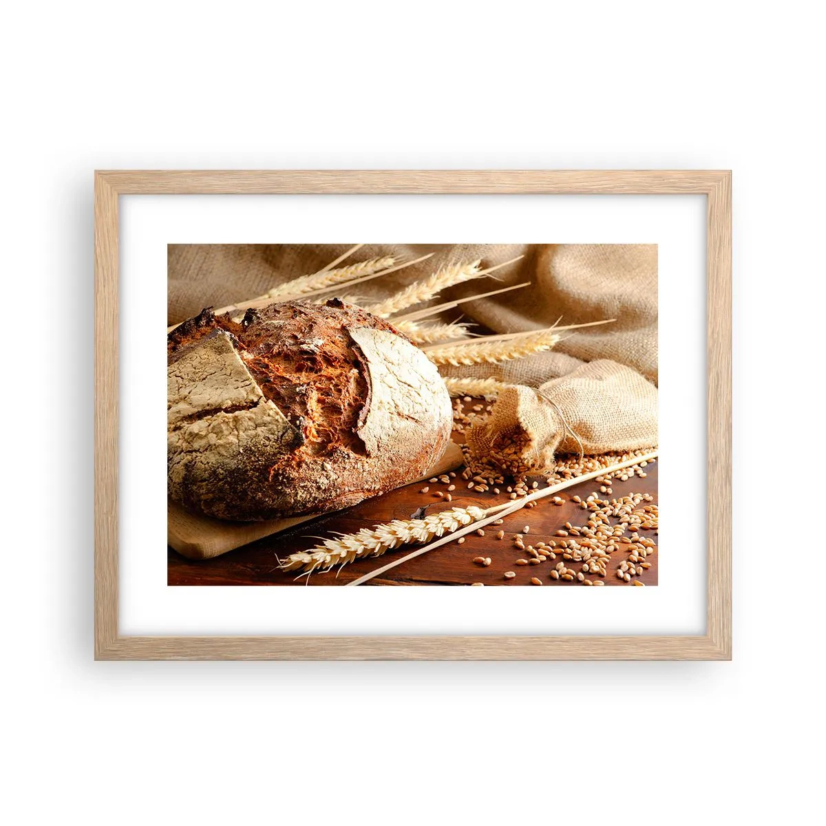 Poster în ramă de stejar deschis - Apetisantă, parfumată, crocantă - 40x30 cm