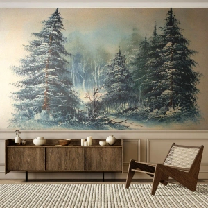 Tapet Premium Canvas - Gata pentru Crăciun - Peisaj, pădure, Natură - 150x105 cm