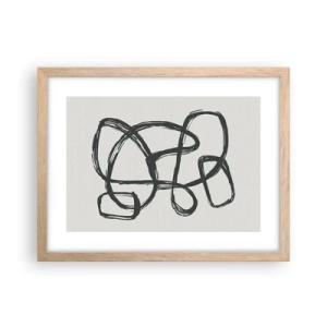 Poster în ramă de stejar deschis - Abstracție în buclă - 40x30 cm