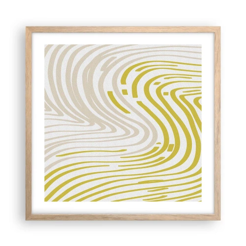 Poster în ramă de stejar deschis - Compoziție cu cambrare ușoară - 50x50 cm