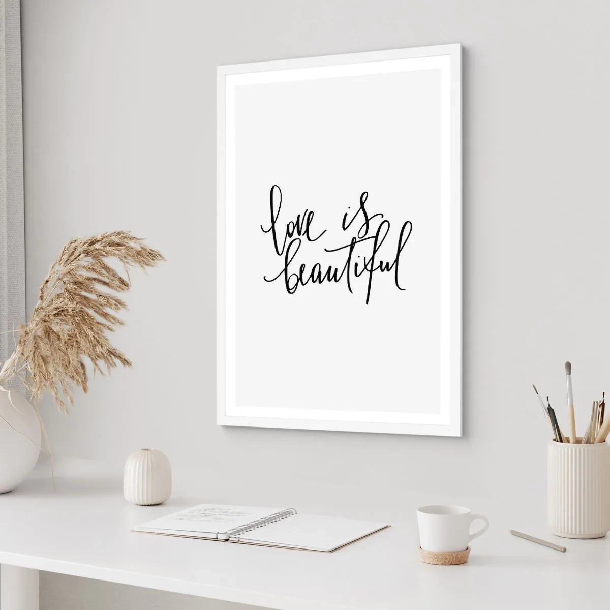 Poster în ramă albă - Citiți și repetați - 50x70 cm