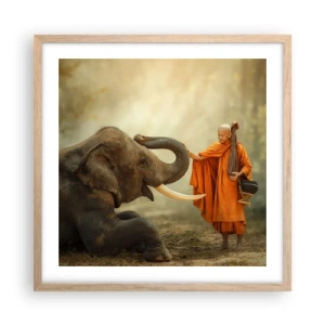 Poster în ramă de stejar deschis - Întâlnire în călătorie - 50x50 cm