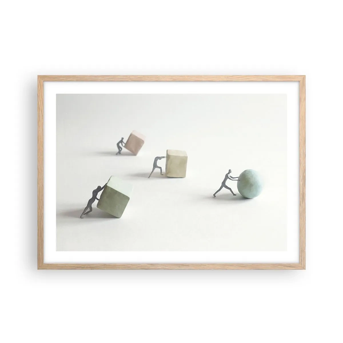 Poster în ramă de stejar deschis - Viața însăși - 70x50 cm