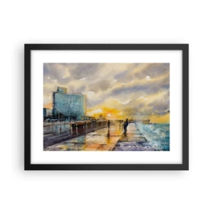 Poster în ramă neagră - Viața pe țărm - 40x30 cm