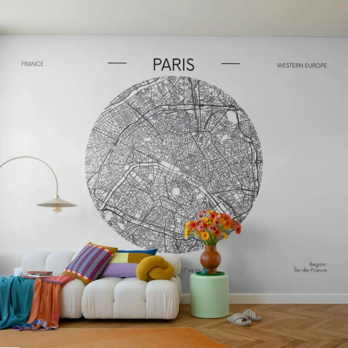 Tapet Standard Eco - Anatomia Parisului - Hartă, Paris, Franţa - 350x256 cm