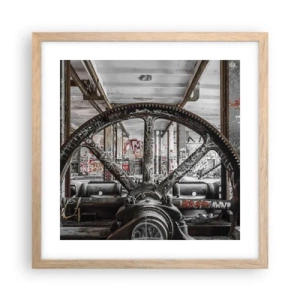 Poster în ramă de stejar deschis - Viața secretă a unei fabrici - 40x40 cm