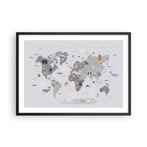 Poster în ramă neagră - Spune-mi de unde ești... - 70x50 cm