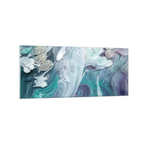 Tablou pe sticlă - Râuri de albastru - 120x50 cm