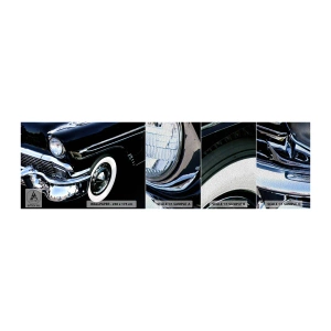 Mostră tapet Premium Sand - Clasicul în argintiu, negru și alb - Automobile, Mașină, alb și negru - 100x30 cm