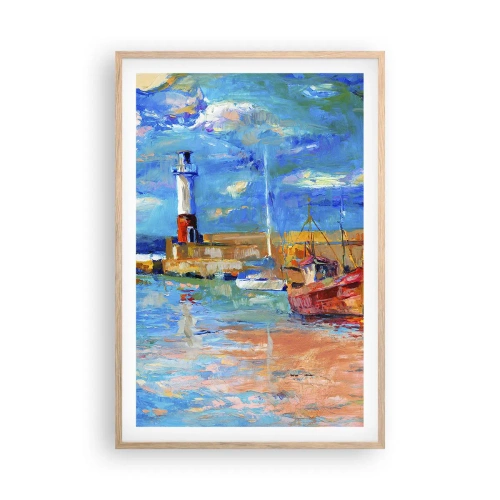 Poster în ramă de stejar deschis - După-amiază în golful de curcubeu - 61x91 cm