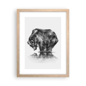 Poster în ramă de stejar deschis - Mă bucur să văd pe cineva apropiat - 30x40 cm