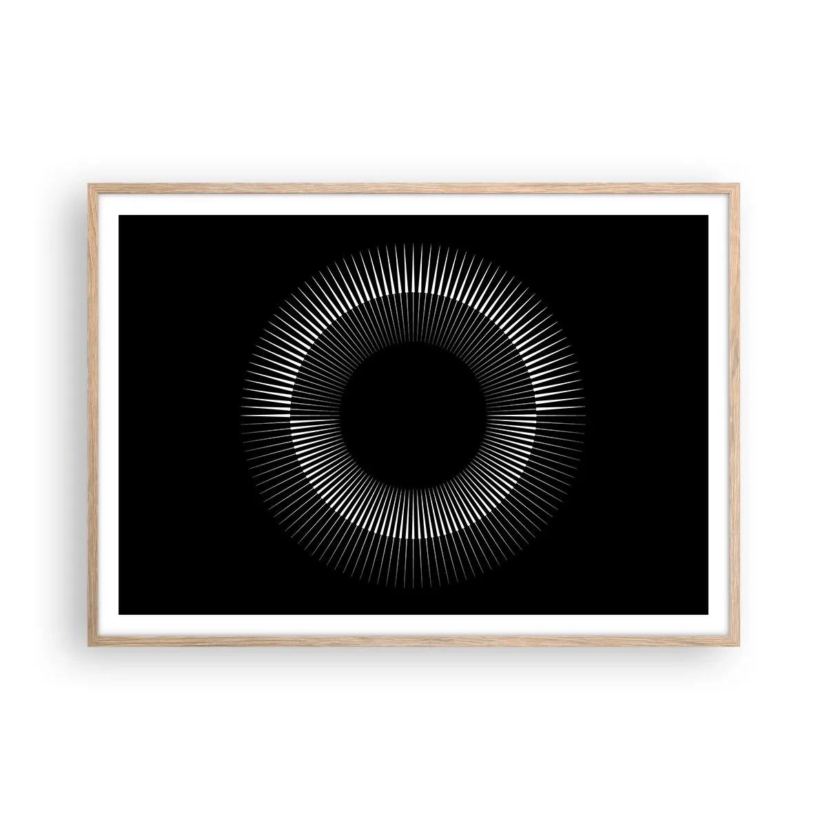 Poster în ramă de stejar deschis - Soarele Negru - 100x70 cm
