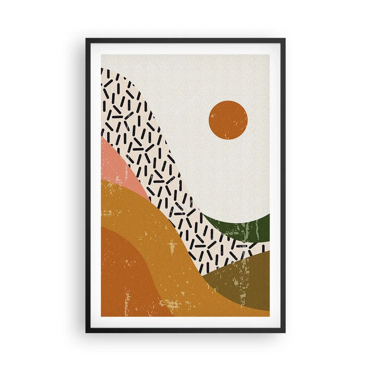 Poster în ramă neagră - Abstracție solară - 61x91 cm