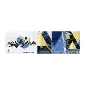 Mostră tapet autocolant Deluxe Sticker - Peisaj geometric - Abstracția, Munţi, Bucată - 100x30 cm