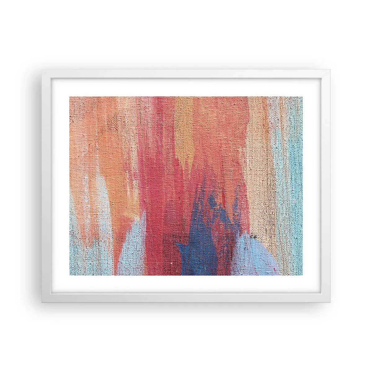 Poster în ramă albă - Plutind prin curcubeu - 50x40 cm